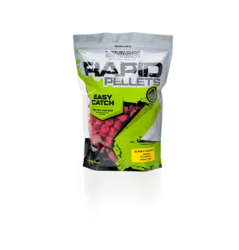 Mivardi Rapid Pellet 8mm Easy Catch - Erdbeere 2,5Kg Angelköder-Köder-JJ-Fishing