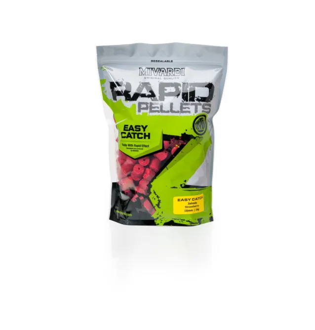 Mivardi Rapid Pellet 8mm Easy Catch - Erdbeere 2,5Kg Angelköder-Köder-JJ-Fishing