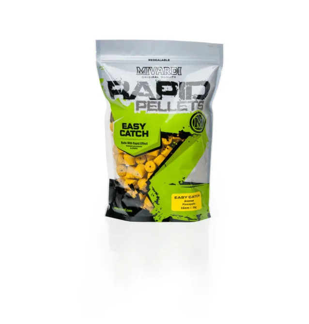 Mivardi Rapid Pellet 8mm Easy Catch - Ananas Gelocht 1Kg Angelköder-Bait-JJ-Fishing