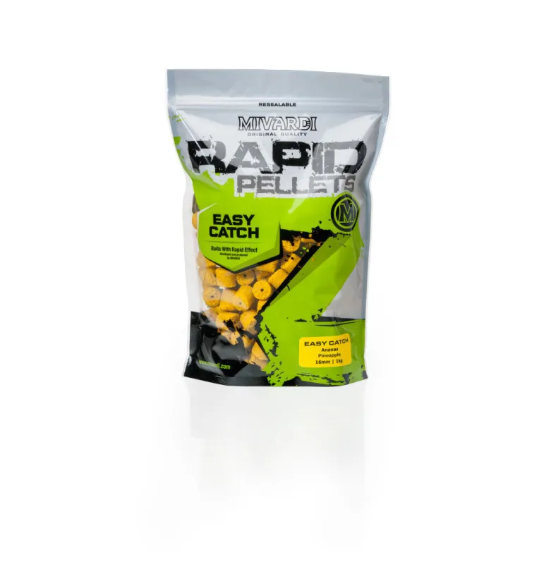 Mivardi Rapid Pellet 16mm Easy Catch - Ananas Gelocht 1Kg Angelköder-Köder-JJ-Fishing