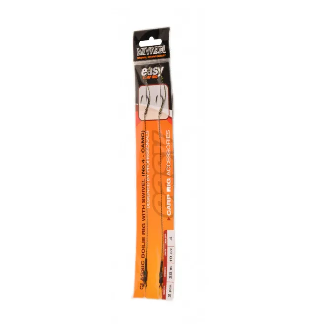 Mivardi EASY Camo Classic Boilie Rig mit Swivel No.1 Karpfen Vorfach 2 Stk.-Endtackle-JJ-Fishing