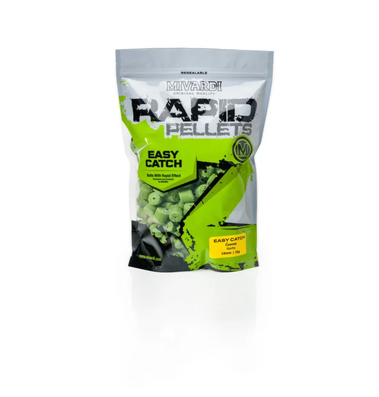 Mivardi Easy Catch 16mm Knoblauch Rapid Pellets 1Kg Gelocht Angelköder Schnellauflösend-Köder-JJ-Fishing