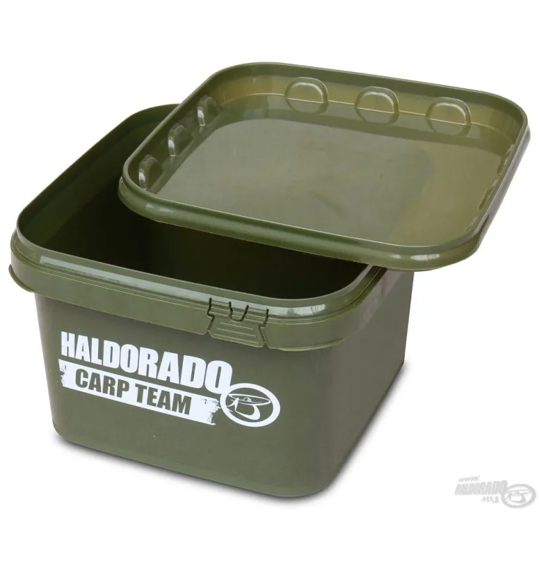 Haldorado 2,5L Carp Team Bucket Eimer Kübel mit Deckel Grün-Tackle & Co-JJ-Fishing