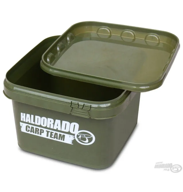 Haldorado 2,5L Carp Team Bucket Eimer Kübel mit Deckel Grün-Tackle & Co-JJ-Fishing