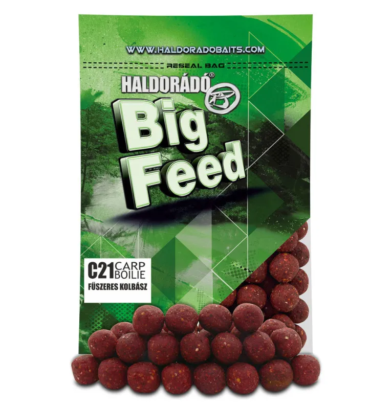 Haldorado Big Feed - C21 Boilie - Spicy Sausage 800 g Profi Boilies Wettkampf Futter Karpfen-Köder-JJ-Fishing