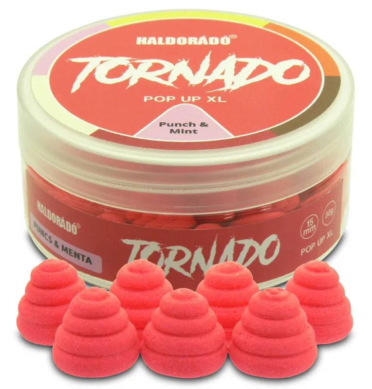 Haldorado TORNADO Pop Up XL - Punsch & Mint 15mm Farbeffekt Hochintensiev Karpfen Köder Auftreibend-Köder-JJ-Fishing