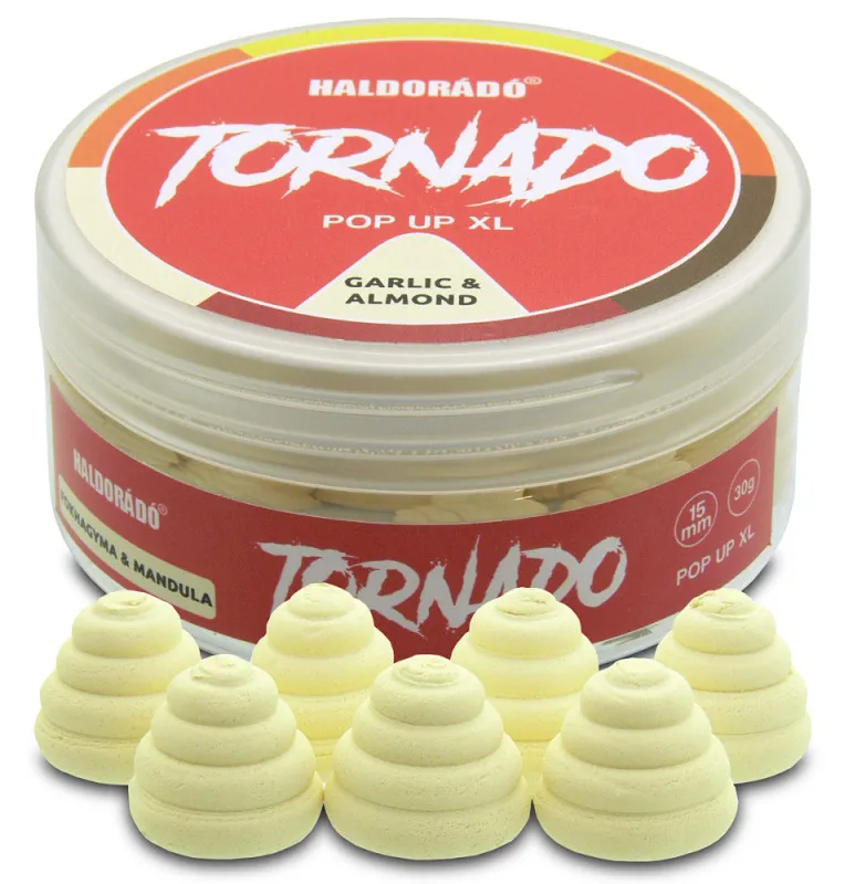 Haldorado TORNADO Pop Up XL - Knoblauch & Almond 15mm Farbeffekt Hochintensiev Karpfen Köder Auftreibend-Köder-JJ-Fishing