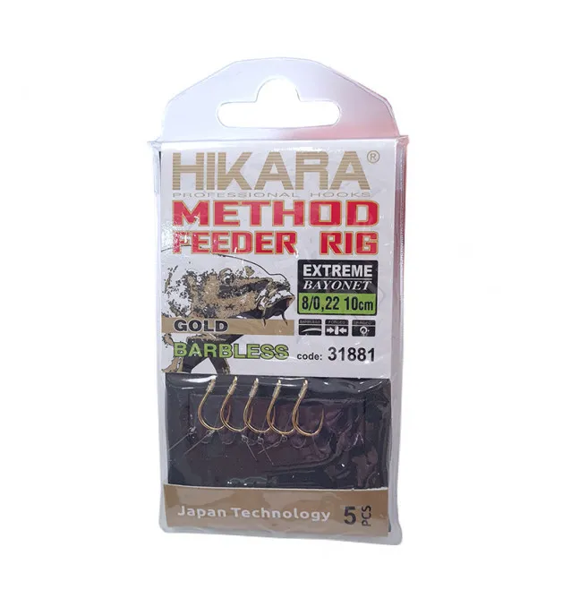 copy of Traper Hikara Method Feeder Rig Extreme Bayonet 8/0,22mm Barbless Hook-Pre-Compartments-JJ-Fishing