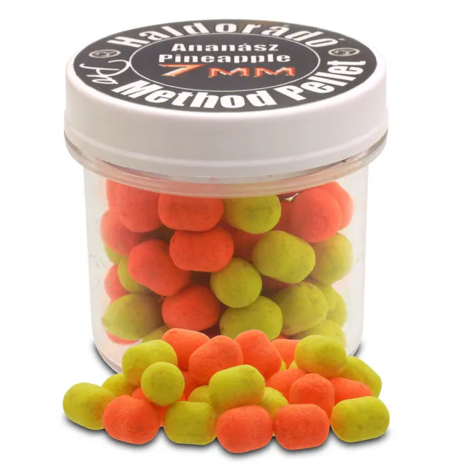 Haldorado Pro Method Dumbell 7 mm - Ananas Boilie Hochntensiev Duo Collor Method Feeder-Köder-JJ-Fishing