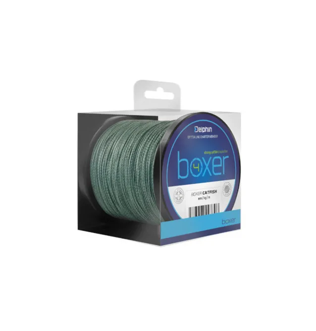 Delphin BOXER Cat 0,70mm 62,8kg 250m Grün Wels Geflochtene Hauptschnur Extra Stark-Endtackle-JJ-Fishing
