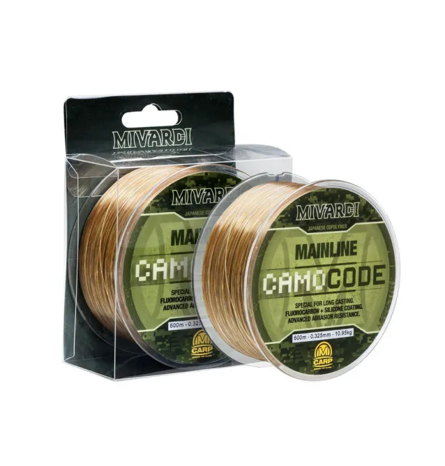 Mivardi CamoCode Mainline 600m 0,305mm 9,9kg - Monofile Angelschnur, Hauptschnur, Weitwurf Schnur-Endtackle-JJ-Fishing