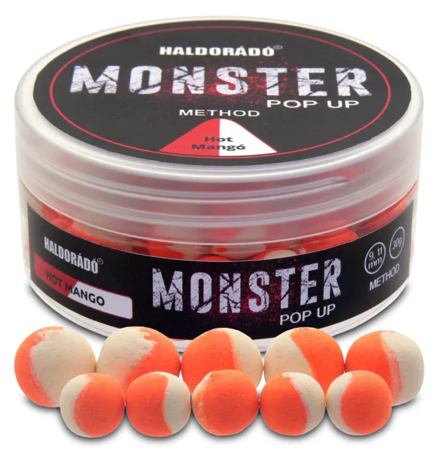 Haldorado MONSTER Pop Up Method - Hot Mango 9-11mm Boilie Hochntensiev Duo Collor method Feeder-Köder-JJ-Fishing