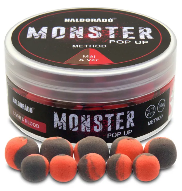 Haldorado MONSTER Pop Up Method - Liver & Blood 9-11mm Boilie Hochntensiev Duo Collor method Feeder-Köder-JJ-Fishing