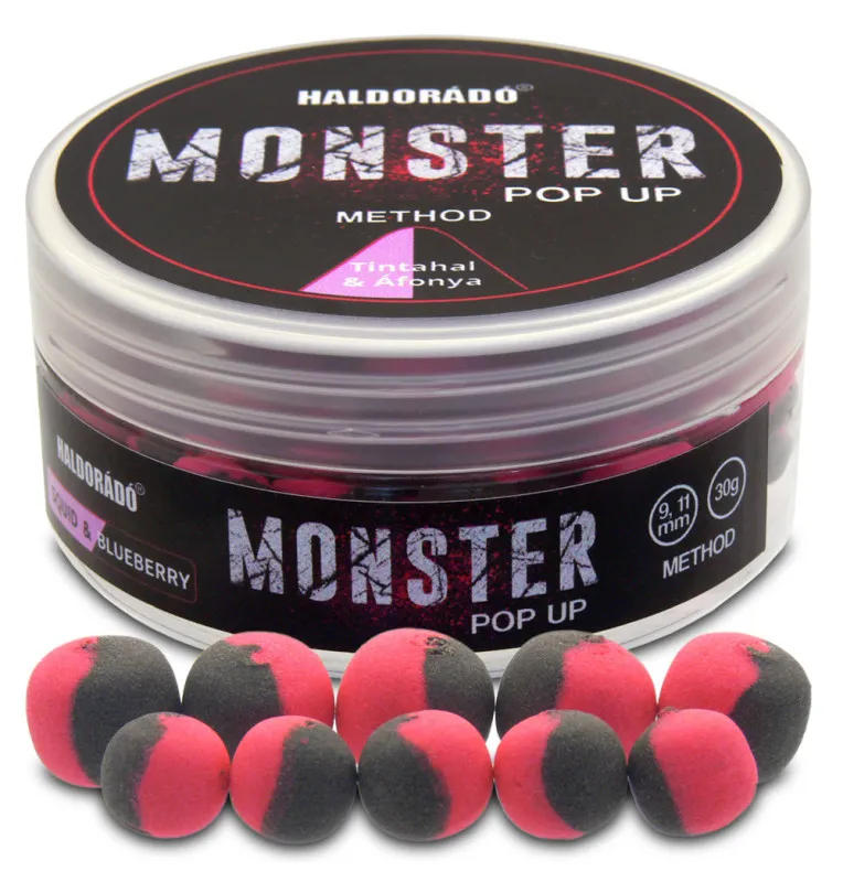 Haldorado MONSTER Pop Up Method - Squid & Cranberry 9-11mm Boilie Hochntensiev Duo Collor method Feeder-Bait-JJ-Fishing