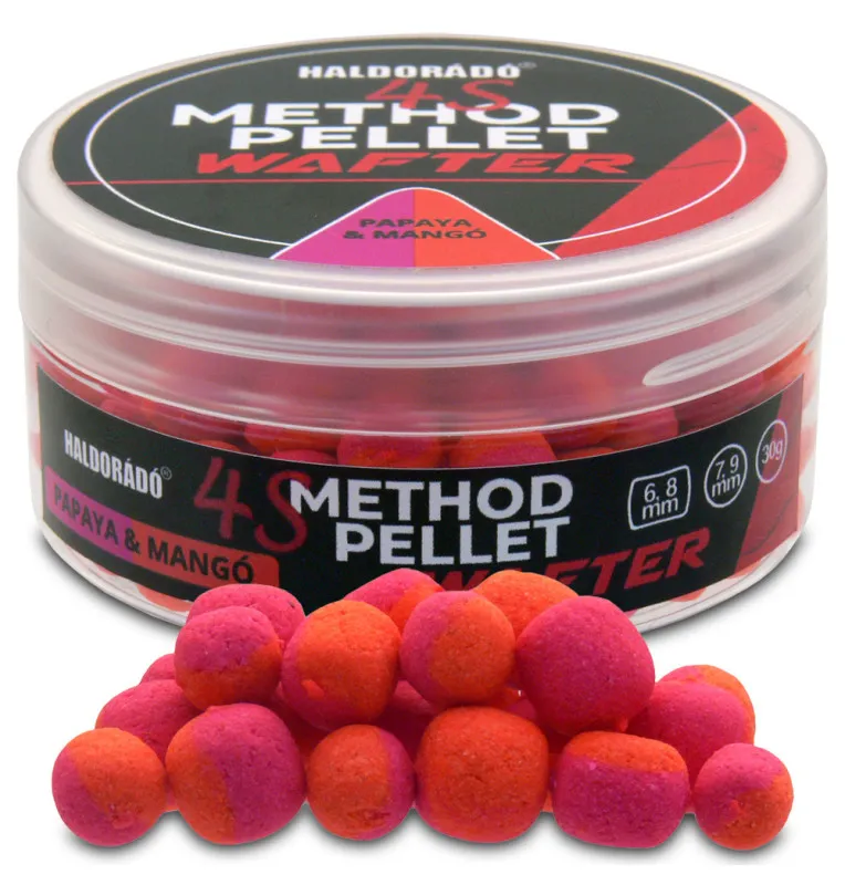 Haldorado 4S Method Dumbell Wafter - Papaya & Mango Duo Collor 6-9mm Hochintensiv Method Feeder-Bait-JJ-Fishing