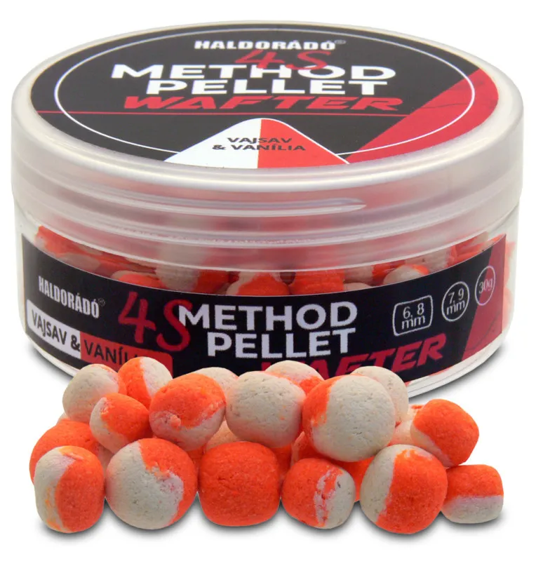 Haldorado 4S Method Dumbell Wafter - N-Butyric Acid & Vanille Duo Collor 6-9mm Hochintensiv Method Feeder-Köder-JJ-Fishing