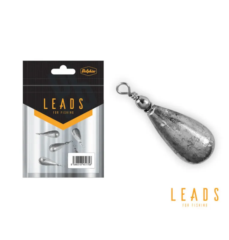 Delphin LEADS Birnenbleie mit Wirbel 20g 5Stk. Angelblei Hängeblei-Endtackle-JJ-Fishing