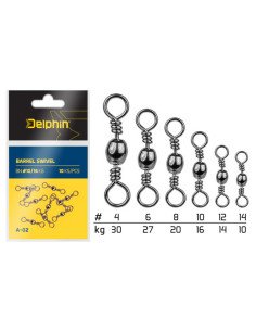 Delphin Barrel Swivel A-02 BN/6 Wirbel Angeln-Endtackle-JJ-Fishing