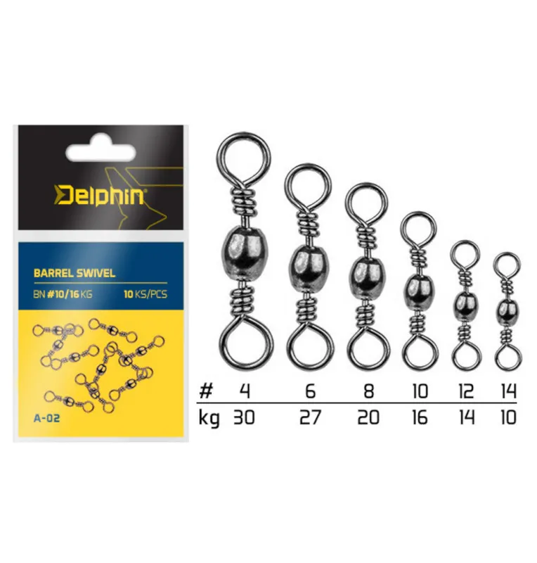 Delphin Barrel Swivel A-02 BN/4 Wirbel Angeln-Endtackle-JJ-Fishing