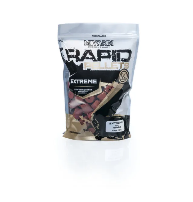 Mivardi Rapid Pellet 20mm Extreme Robin Red 1kg Gelocht Drug for Carp-Köder-JJ-Fishing
