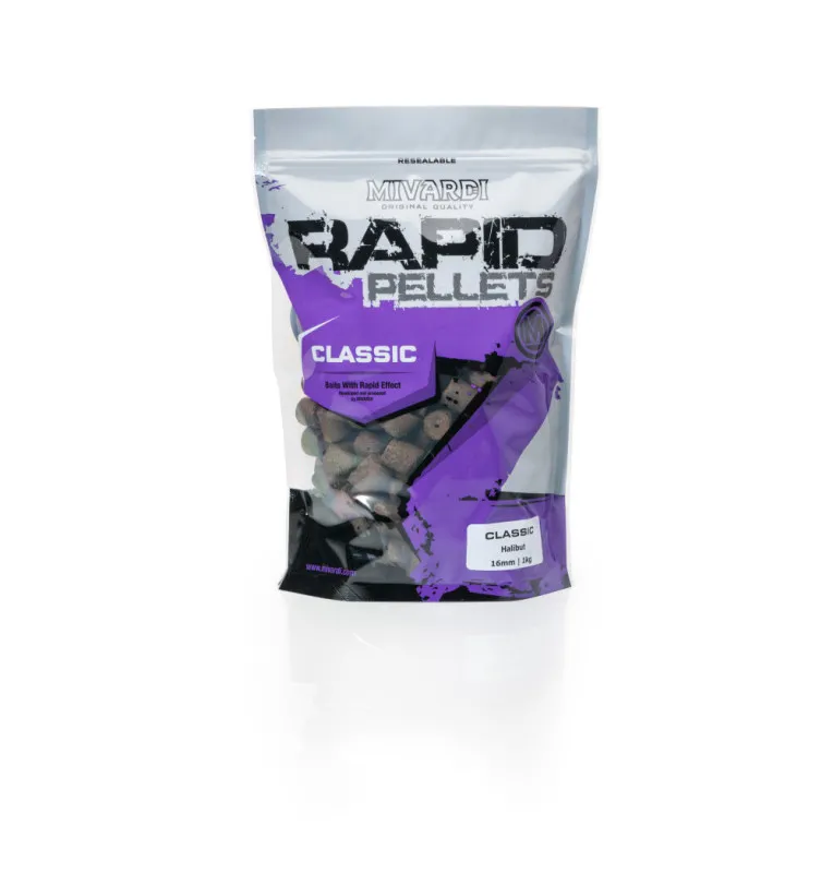 Mivardi Rapid Pellet 12mm Classic Halibut 1kg Gelocht Drug for Carp-Köder-JJ-Fishing
