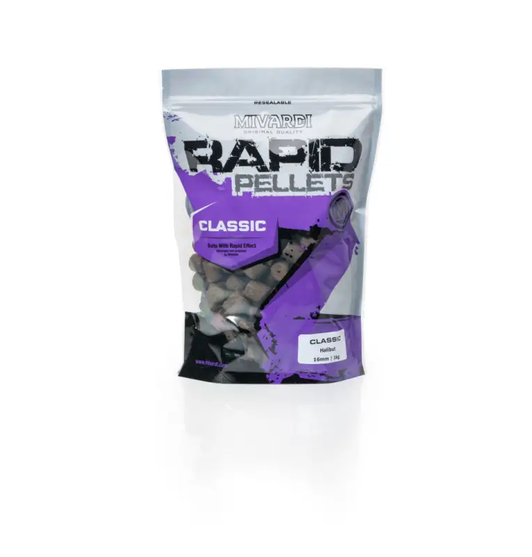 Mivardi Rapid Pellet 12mm Classic Halibut 2500g Gelocht Drug for Carp-Köder-JJ-Fishing