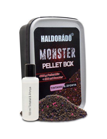 Haldorado MONSTER Pellet Box Squid & Cranberry inkl. Liquid Profi Edition-Köder-JJ-Fishing