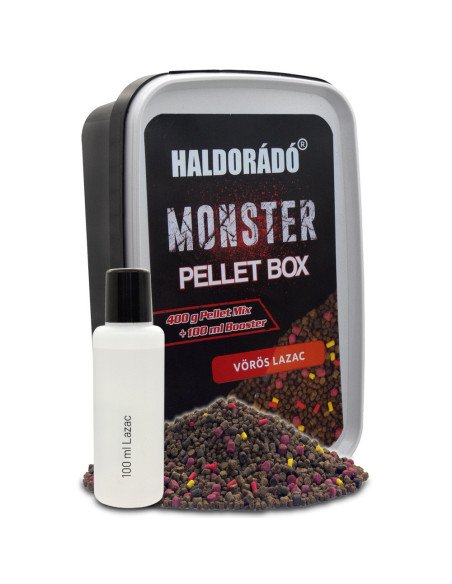Haldorado MONSTER Pellet Box Red Salmon inkl. Liquid Profi Edition-Köder-JJ-Fishing