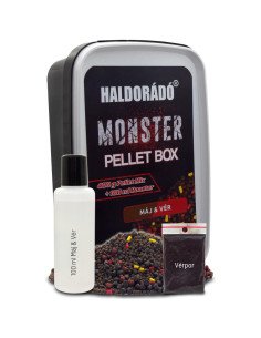 Haldorado MONSTER Pellet Box Liver & Blood inkl. Liquid Profi Edition-Köder-JJ-Fishing