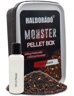 Haldorado MONSTER Pellet Box Hot Mango inkl. Liquid Profi Edition-Köder-JJ-Fishing