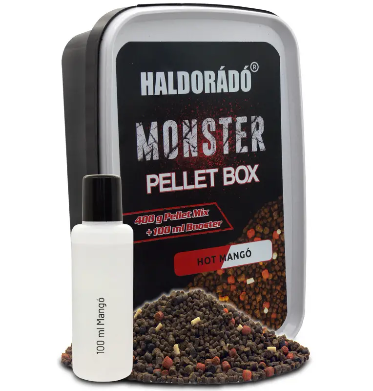 Haldorado MONSTER Pellet Box Hot Mango inkl. Liquid Profi Edition-Bait-JJ-Fishing