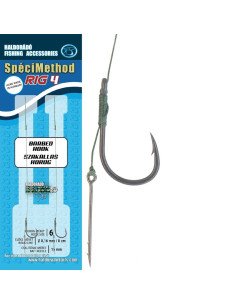 Haldorado Speci Method Rig 4 Braid 15 mm 6 barbed Method Feeder Vorfach 2 Stück-Endtackle-JJ-Fishing