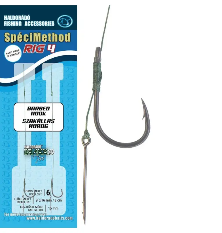 Haldorado Speci Method Rig 4 Braid 15 mm Größe 6 barbed Method Feeder Vorfach 2 Stück-Endtackle-JJ-Fishing