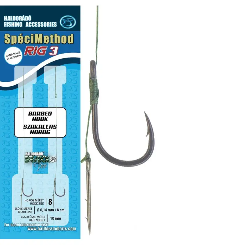 Haldorado Speci Method Feeder Rig3 Braid 10mm / 8 barbed 2 Stück mit Köderdorn Bait Spike-Endtackle-JJ-Fishing