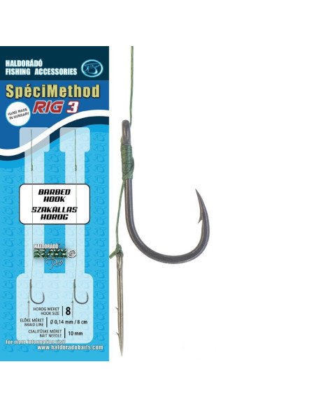 Haldorado Speci Method Feeder Rig3 Braid 10mm / 8 barbed 2 Stück mit Köderdorn Bait Spike-Endtackle-JJ-Fishing