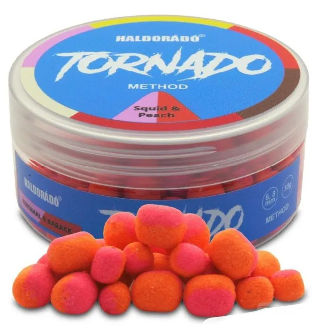 Haldorado TORNADO Method Wafter - Squid & Pfirsich 6+8mm Dumbells Method Feeder Hochintensiev-Köder-JJ-Fishing