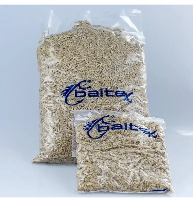 Baitex 1L Maden Weiss Angelköder Lebendköder Frisch-Bait-JJ-Fishing