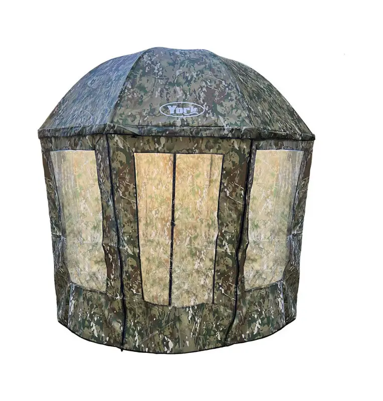 York Camo 250cm Brolly Schirm mit Seitenwänden 360 Grad Extra Robust Angelschirm-Tackle & Co-JJ-Fishing