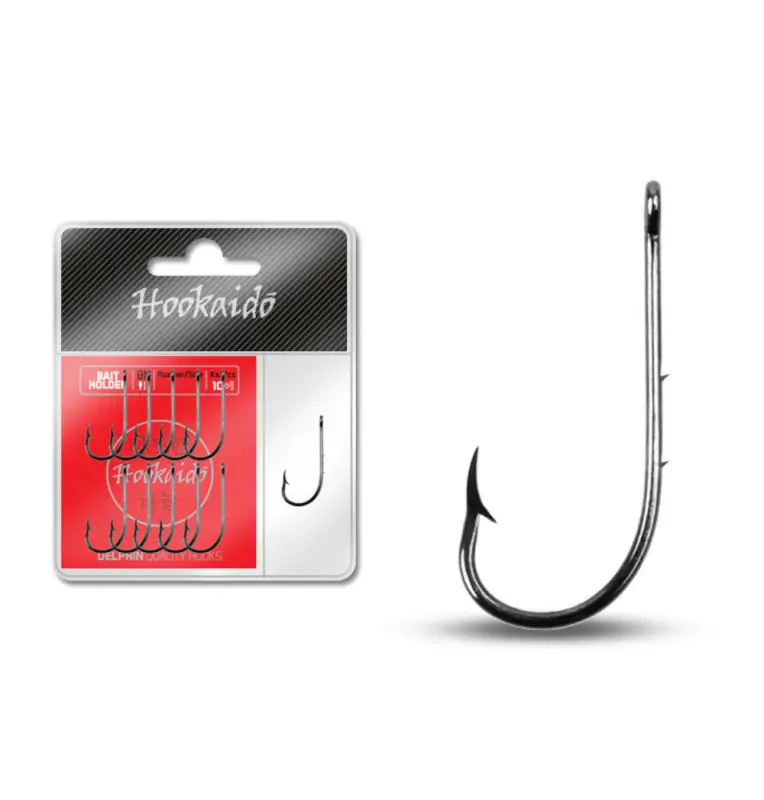 Delphin HKD Baitholder Gr. 1 Wurmhaken Tauwurmhaken 11 Stück Extra Scharf Long Shank-Endtackle-JJ-Fishing