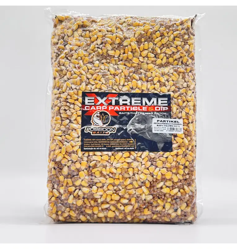 Poseidon Ready Partikel Raps Weizen Mais 3000gr gekocht Carp Food-Köder-JJ-Fishing