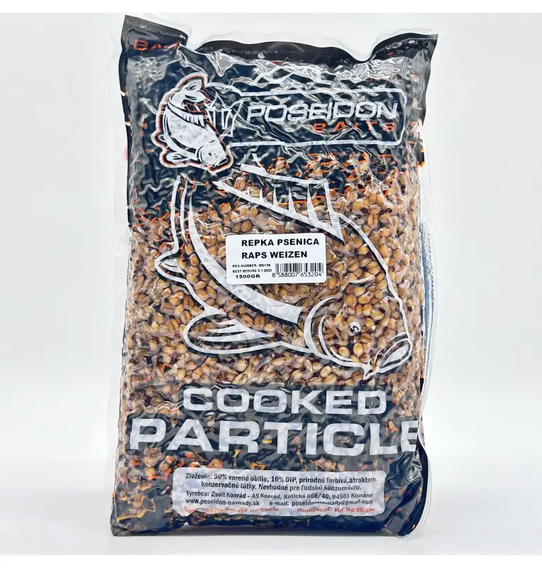 Poseidon Ready Partikel Raps Weizen 1500gr gekocht Carp Food-Köder-JJ-Fishing