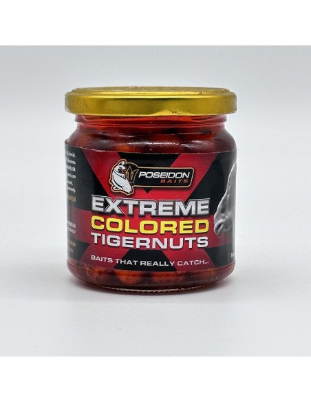 Poseidon Colored Tigernuss Chili 14mm Tigernüsse im Glas Hookbaits-Köder-JJ-Fishing