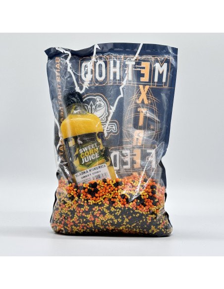 Poseidon 5 Mix Method Sweet Corn Set 800g Pellets & Sweet Corn Juice Ready Groundbait-Köder-JJ-Fishing