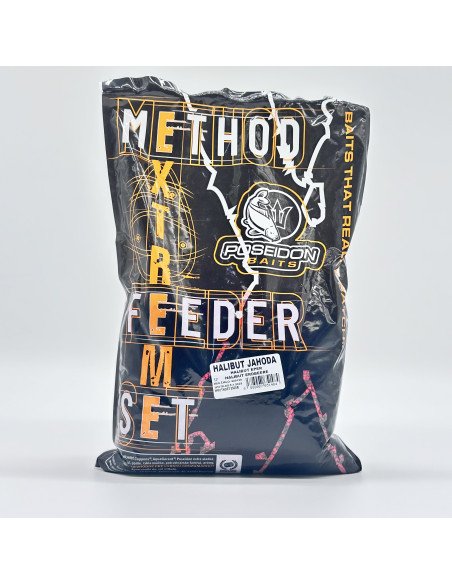 Poseidon Feeder Set Halibut & Erdbeere 800g Pellet 1,5mm inkl. 200ml Booster Method Pack-Köder-JJ-Fishing