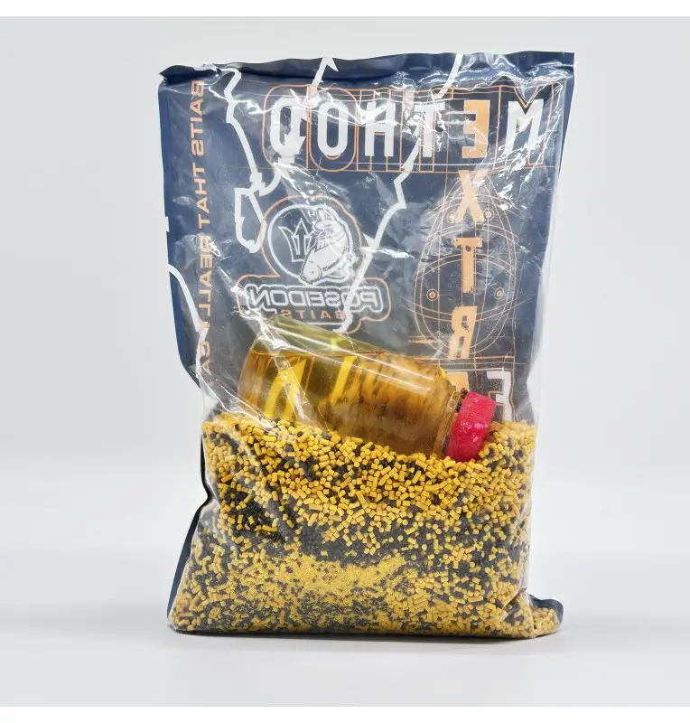Poseidon Feeder Set Halibut & Ananas 800g Pellet 1,5mm inkl. 200ml Booster Method Pack-Köder-JJ-Fishing