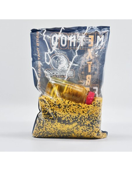 Poseidon Feeder Set Halibut & Ananas 800g Pellet 1,5mm inkl. 200ml Booster Method Pack-Köder-JJ-Fishing