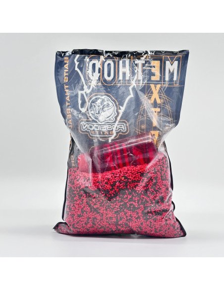 Poseidon Feeder Set Halibut & Mango 800g Pellet 1,5mm inkl. 200ml Booster Method Pack-Köder-JJ-Fishing