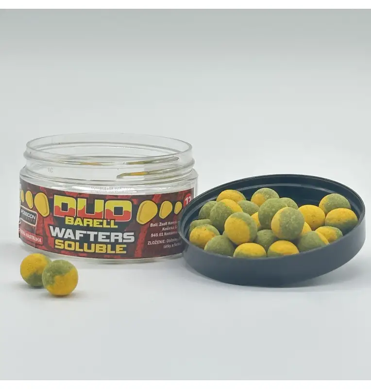 Poseidon Duo Wafter Barell Halibut & Monster Crab Soluble Duo Color 12mm Method Feeder-Köder-JJ-Fishing