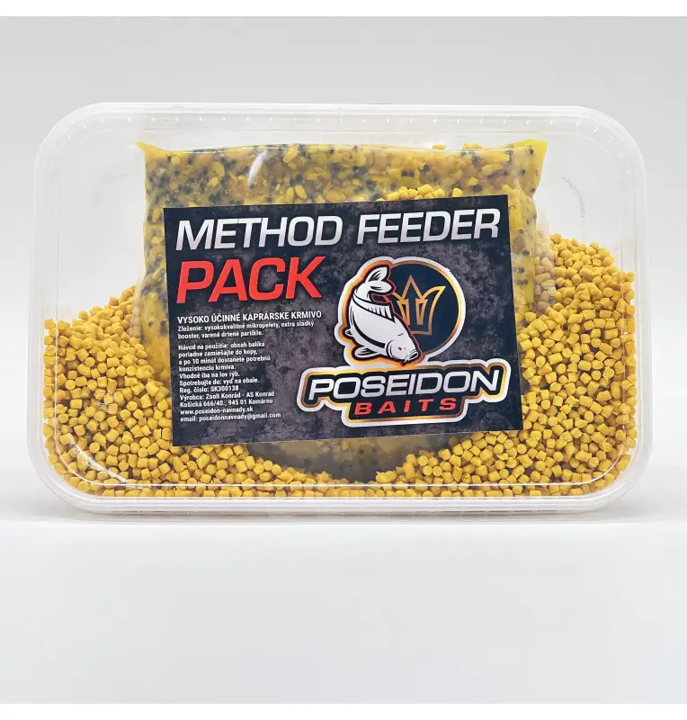 Poseidon Feeder Pack Knoblauch 1000g Pellet und Turmix gekocht Partikel mit Dip-Köder-JJ-Fishing