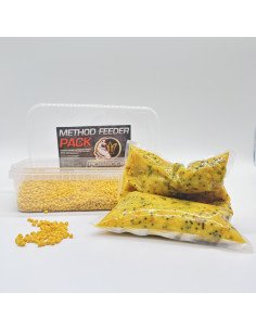 Poseidon Feeder Pack Sweet Corn 1000g Pellet und Turmix gekocht Partikel mit Dip-Köder-JJ-Fishing